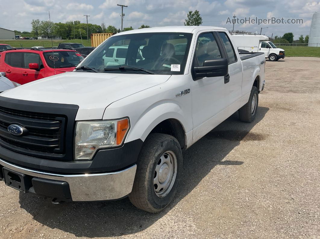 2014 Ford F150 Super Cab White vin: 1FTFX1EF1EKE45707