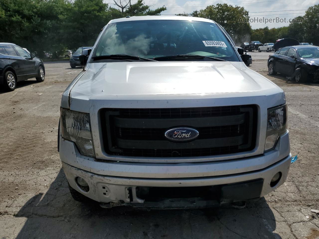 2014 Ford F150 Super Cab Silver vin: 1FTFX1EF4EFA42605