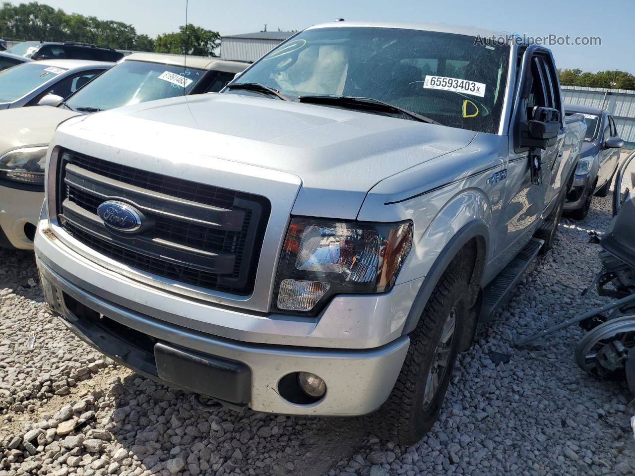 2014 Ford F150 Super Cab Silver vin: 1FTFX1EF4EFA42605