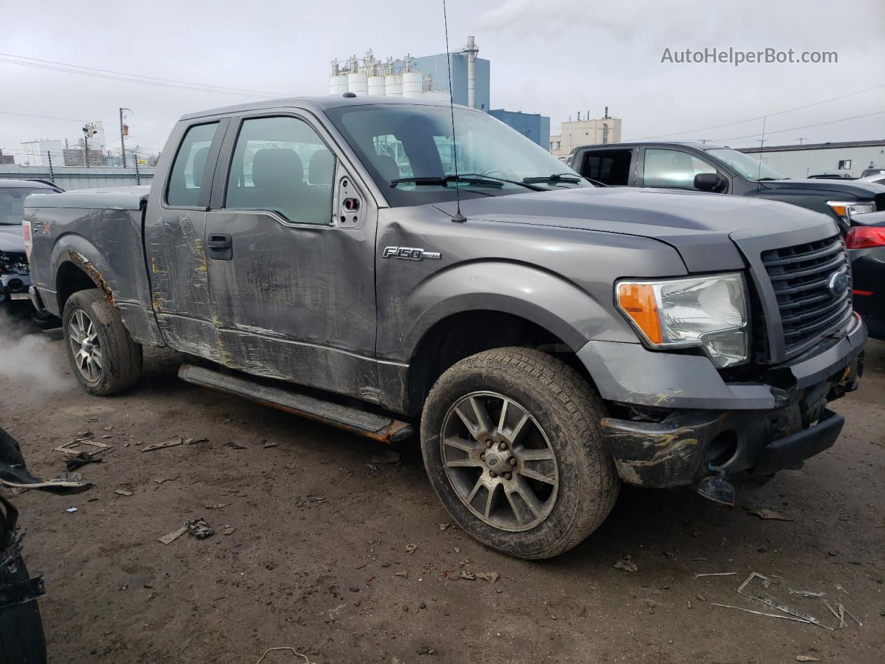 2014 Ford F150 Super Cab Gray vin: 1FTFX1EF5EFC67826