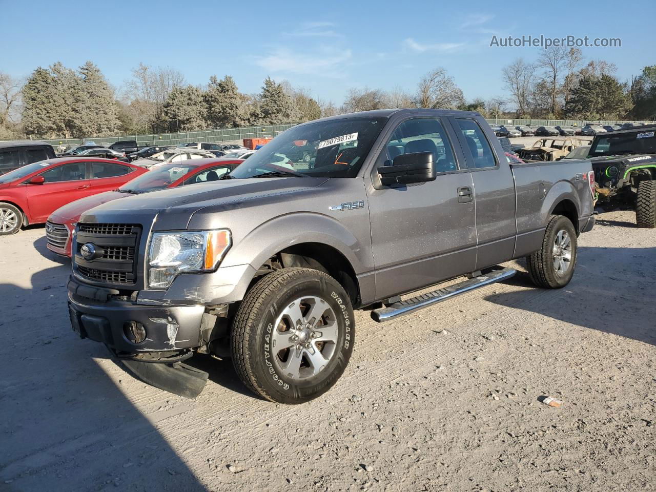 2014 Ford F150 Super Cab Gray vin: 1FTFX1EF7EKE28961