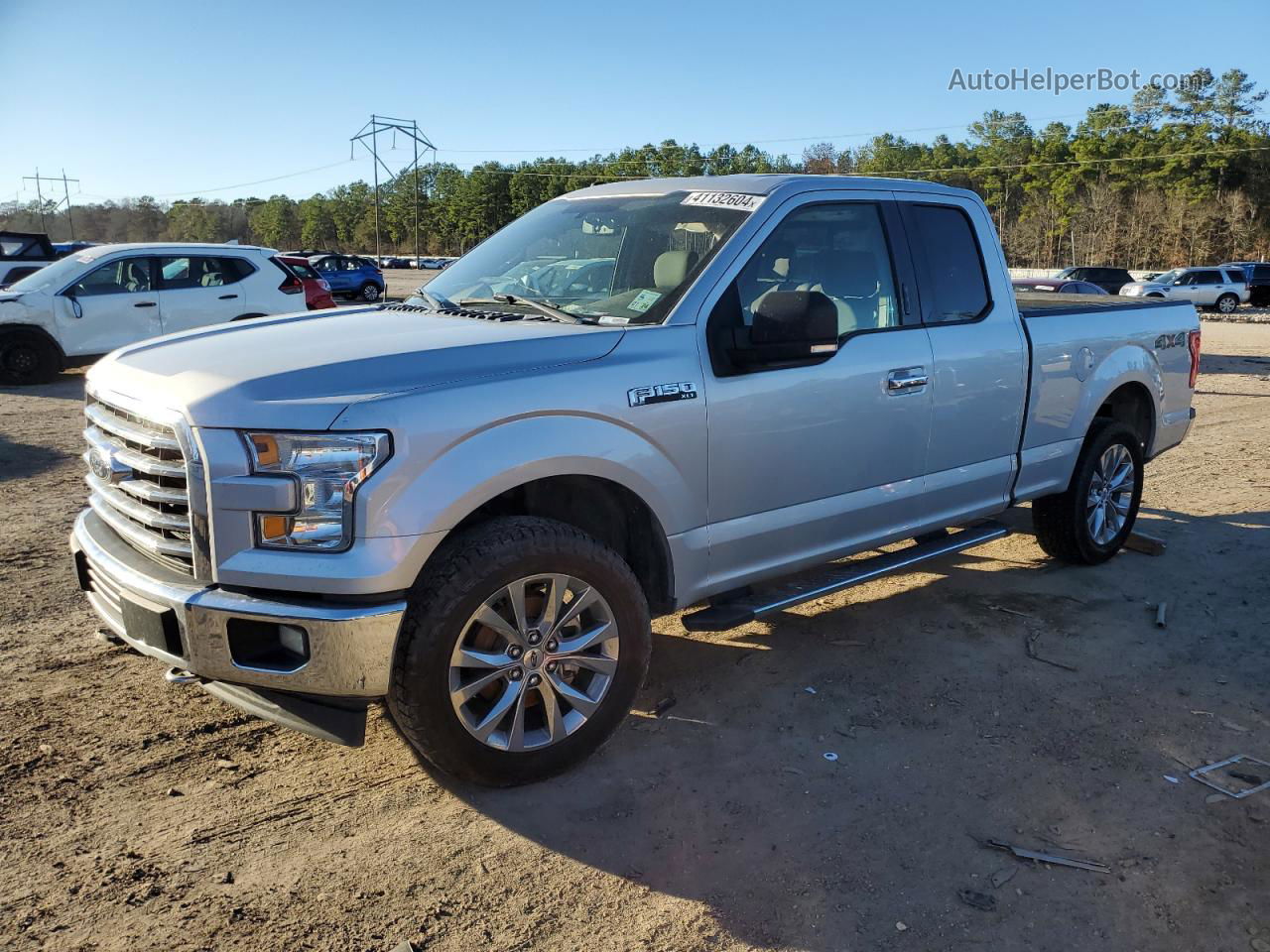 2017 Ford F150 Super Cab Silver vin: 1FTFX1EF7HKE57042