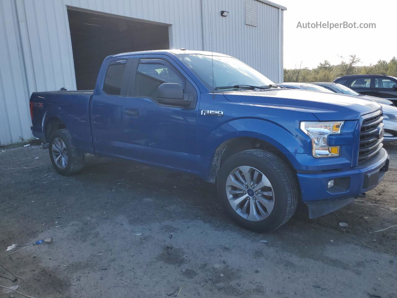 2017 Ford F150 Super Cab Blue vin: 1FTFX1EF8HKC58436