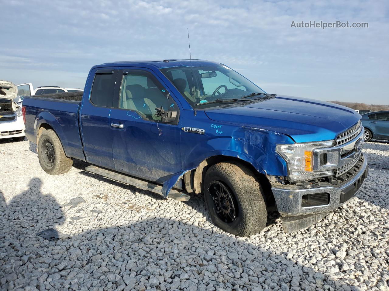 2018 Ford F150 Super Cab Blue vin: 1FTFX1EG1JFA16062