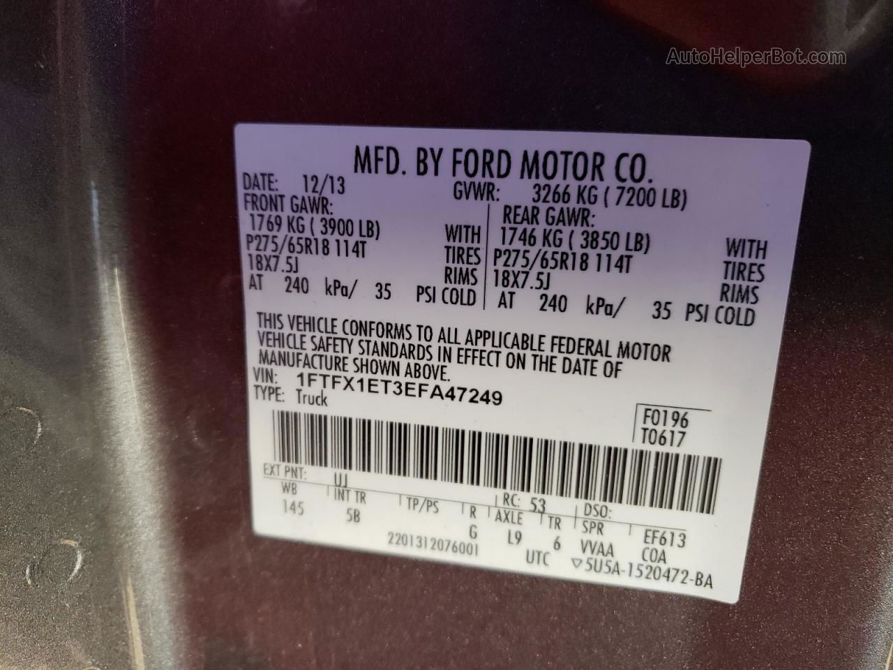 2014 Ford F150 Super Cab Gray vin: 1FTFX1ET3EFA47249