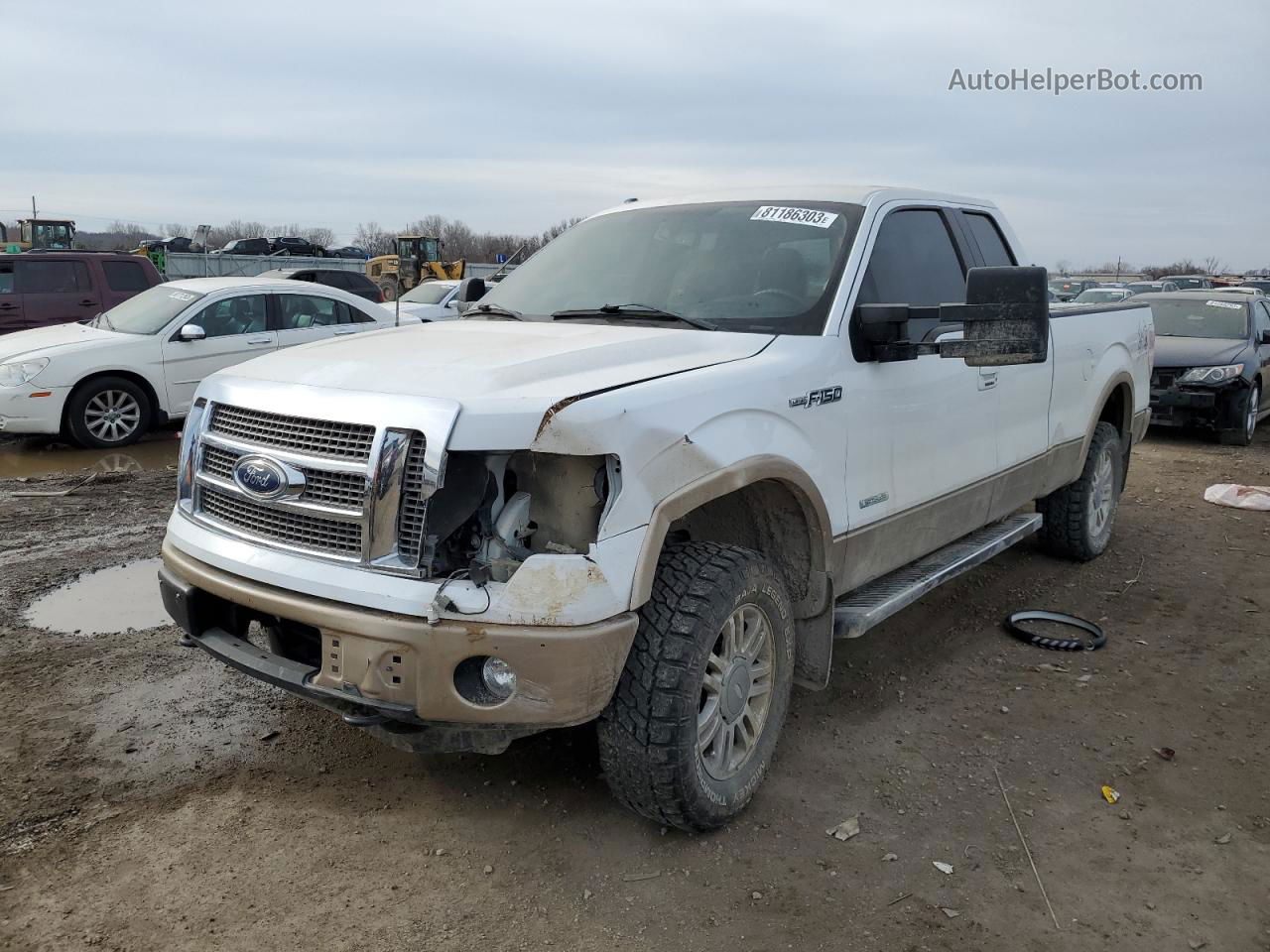 2011 Ford F150 Super Cab White vin: 1FTFX1ET8BFA85734