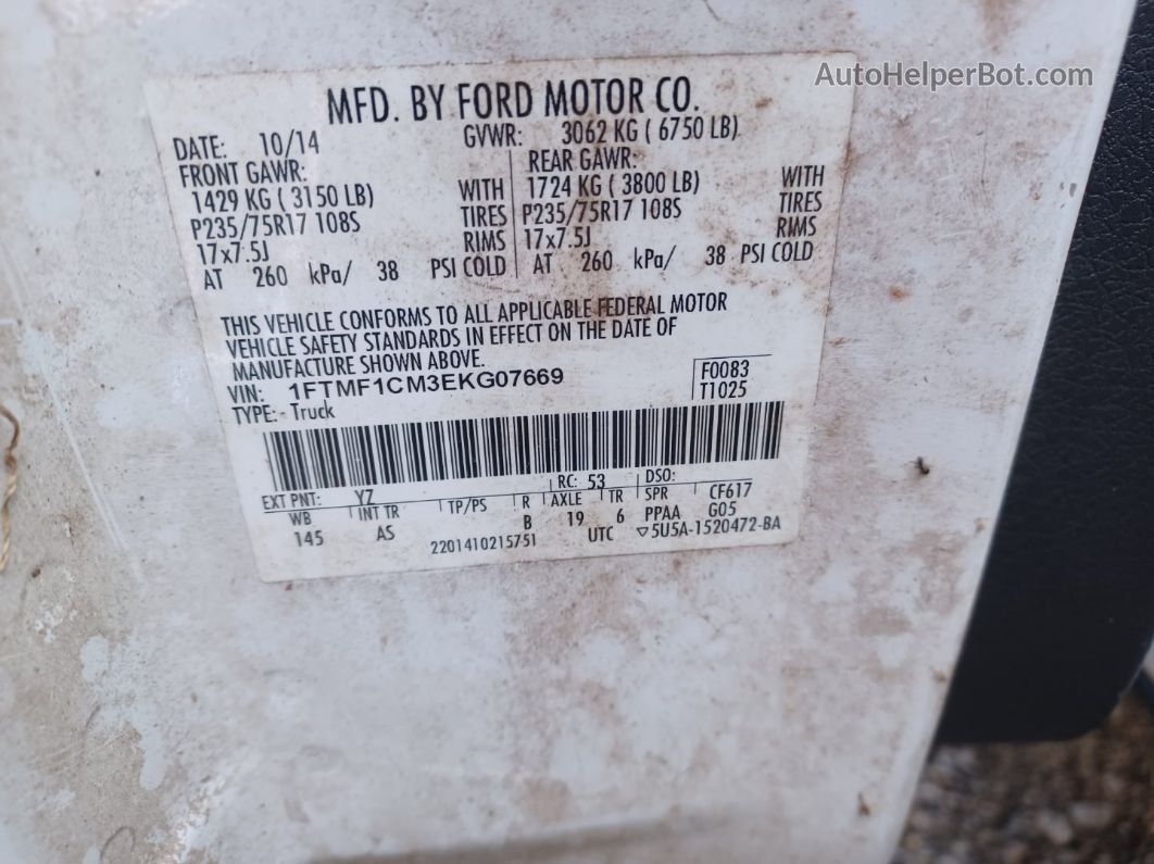 2014 Ford F-150 Xl Белый vin: 1FTMF1CM3EKG07669