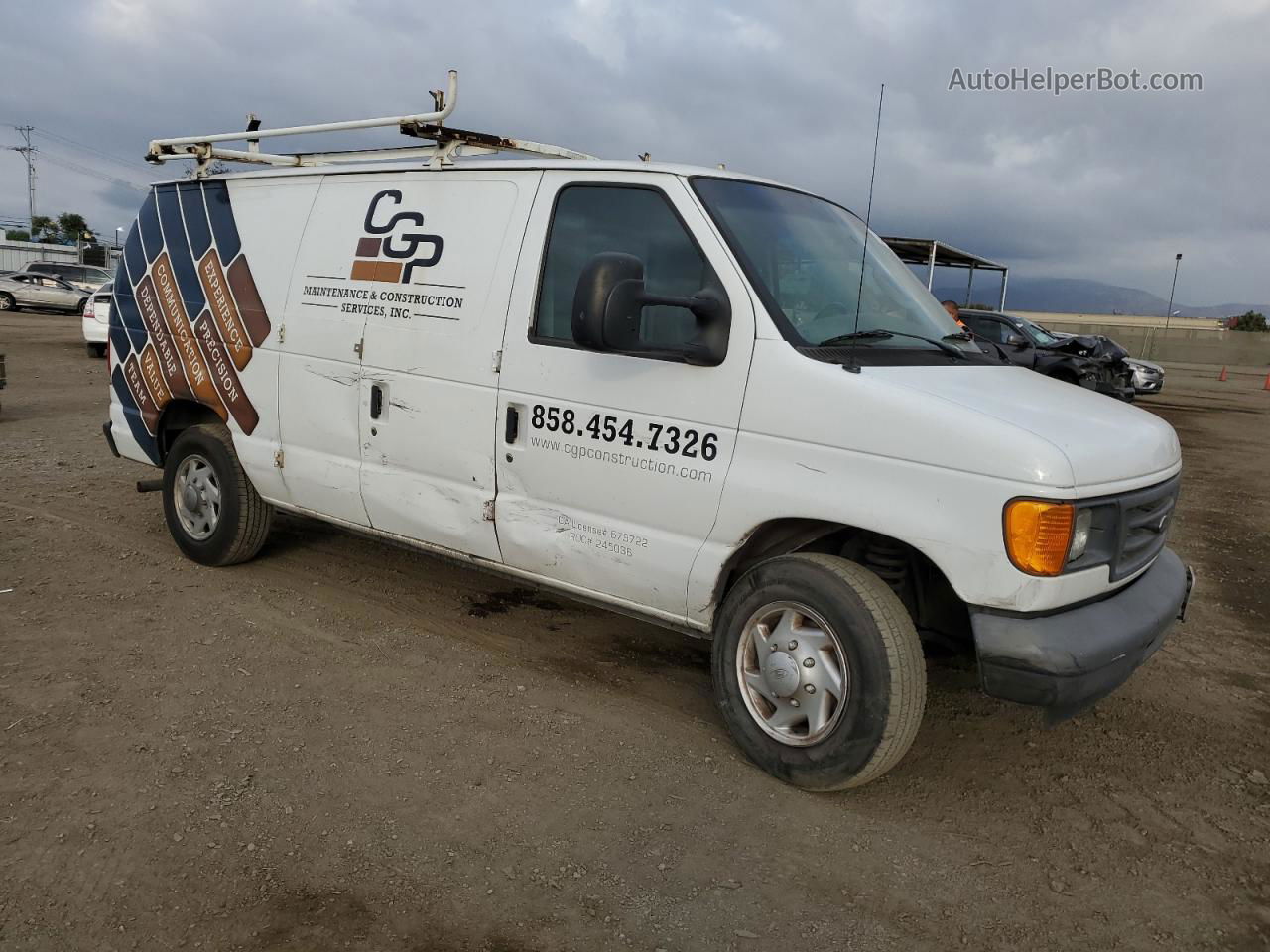 2007 Ford Econoline E150 Van White vin: 1FTNE14W37DB38808