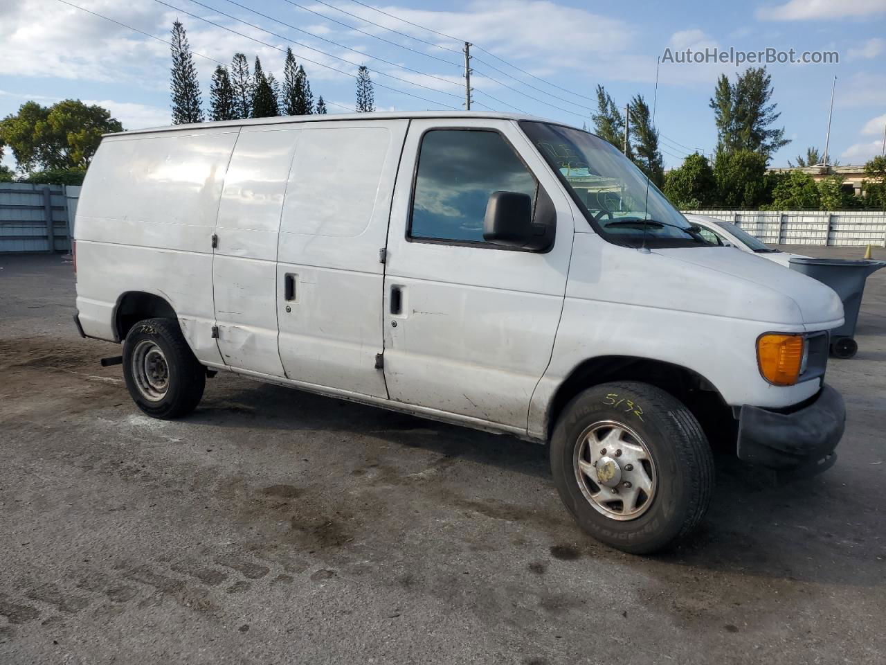 2007 Ford Econoline E150 Van White vin: 1FTNE14W87DA11715