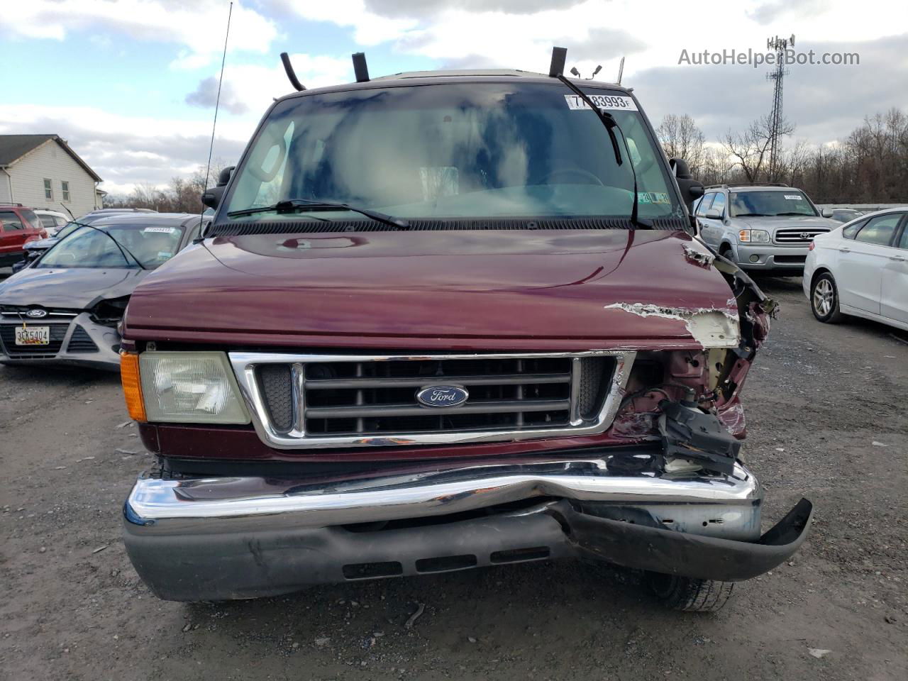 2007 Ford Econoline E250 Van Burgundy vin: 1FTNE24L07DA03393