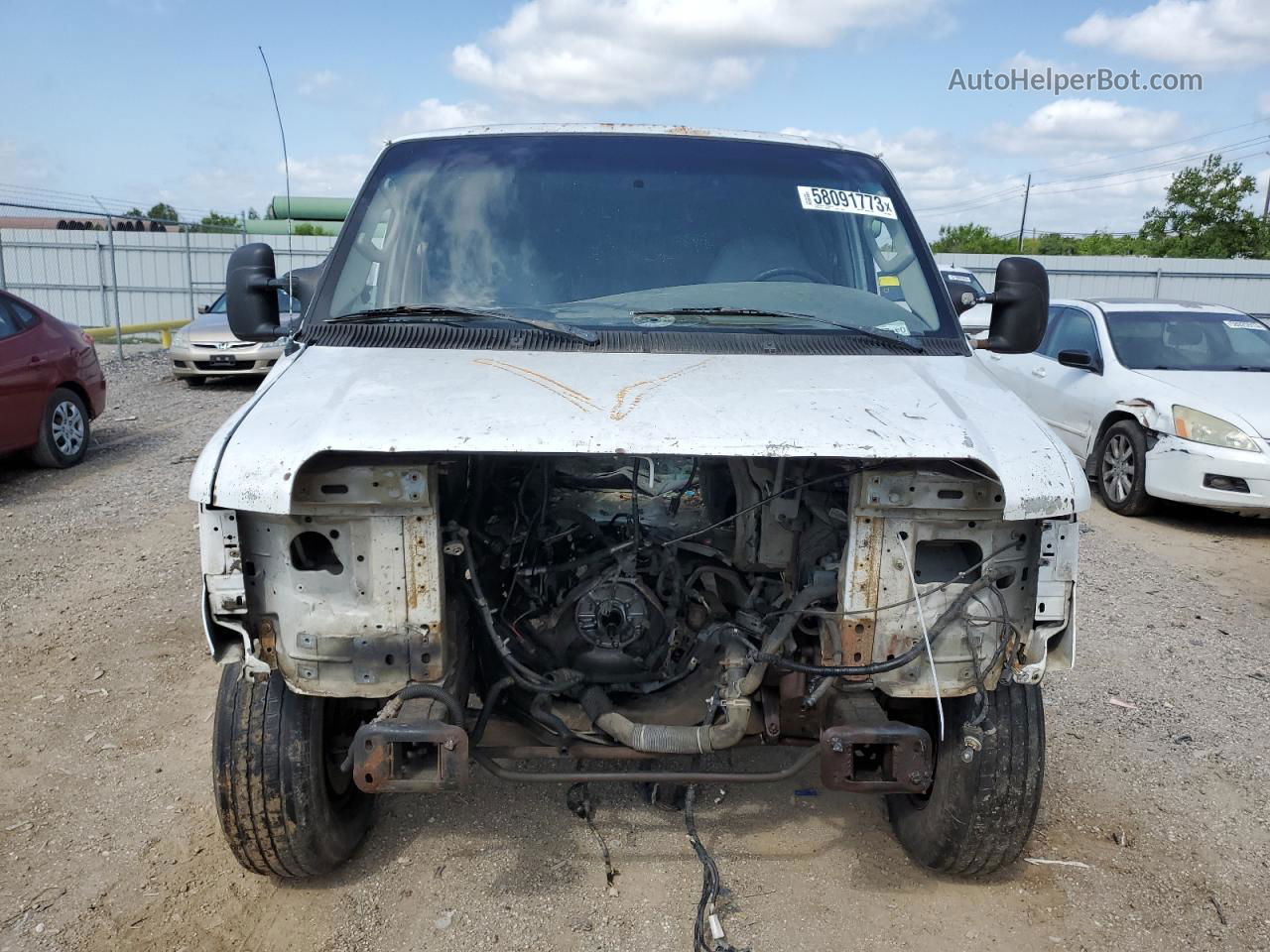 2008 Ford Econoline E250 Van White vin: 1FTNE24L58DB00347