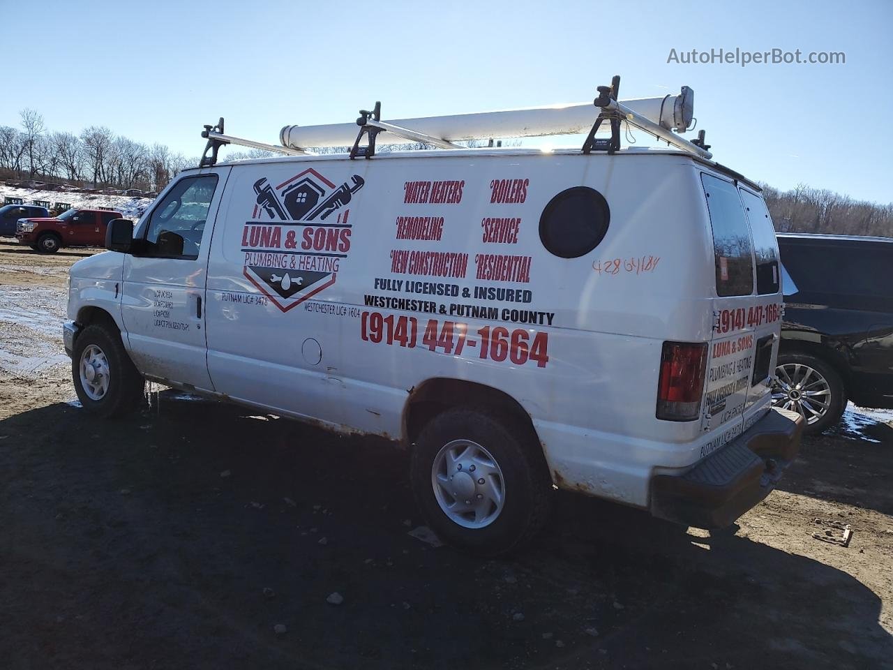 2008 Ford Econoline E250 Van White vin: 1FTNE24W08DA68451