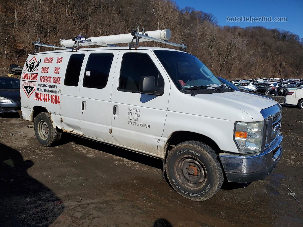 2008 Ford Econoline E250 Van White vin: 1FTNE24W08DA68451