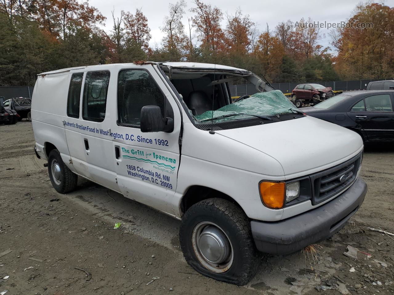 2007 Ford Econoline E250 Van White vin: 1FTNE24W17DA28278