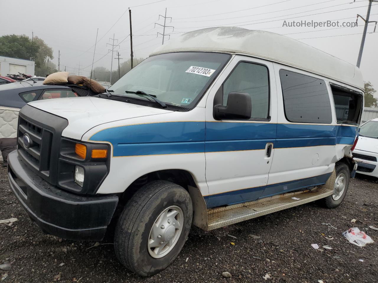 2008 Ford Econoline E250 Van White vin: 1FTNE24W38DB53851