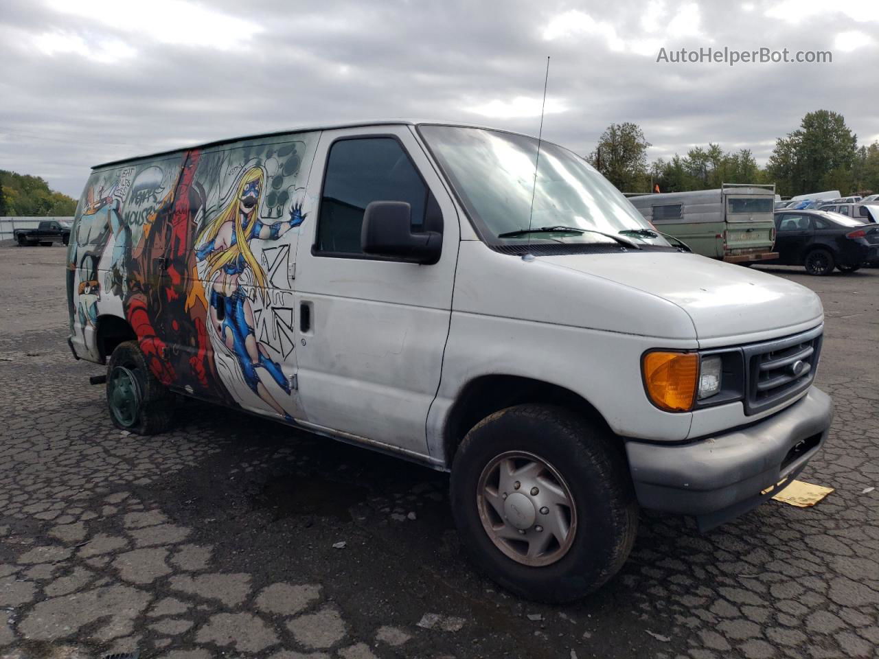 2007 Ford Econoline E250 Van White vin: 1FTNE24W77DB04991