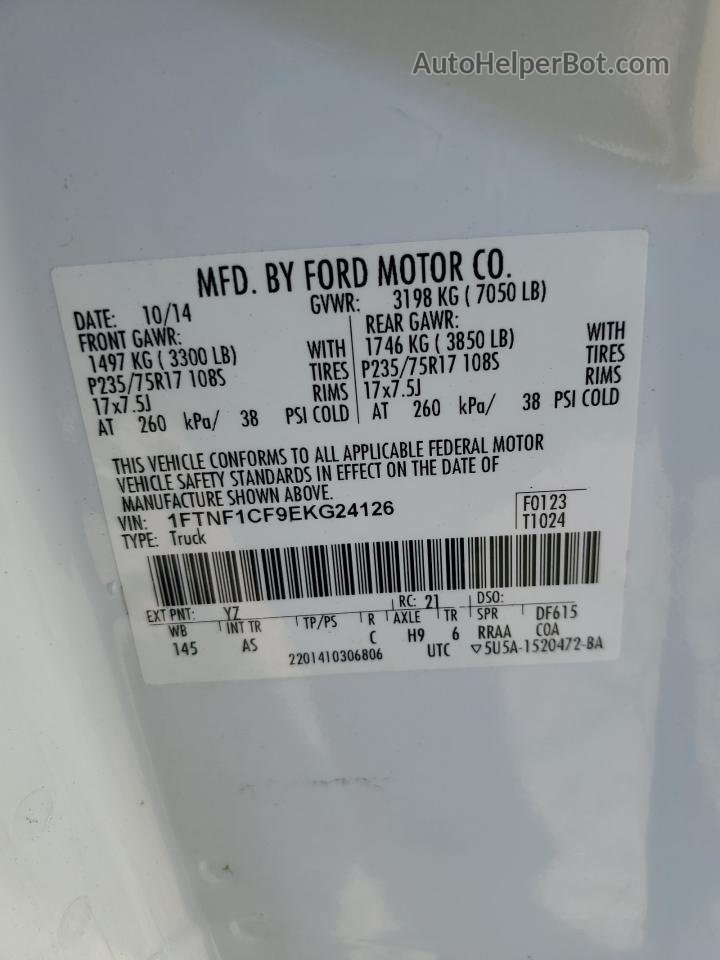 2014 Ford F150  White vin: 1FTNF1CF9EKG24126