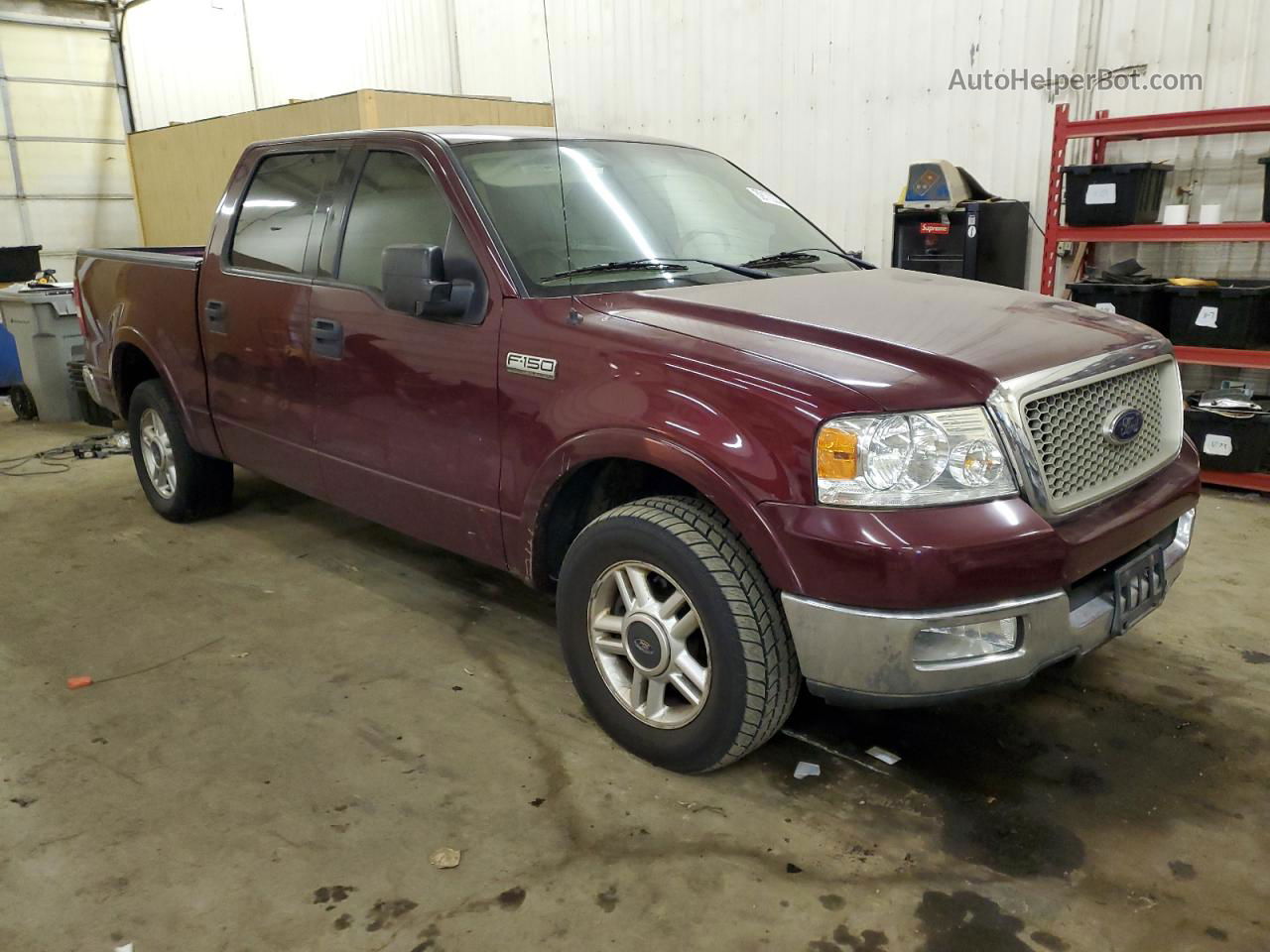 2004 Ford F150 Supercrew Burgundy vin: 1FTPW12514KD15251