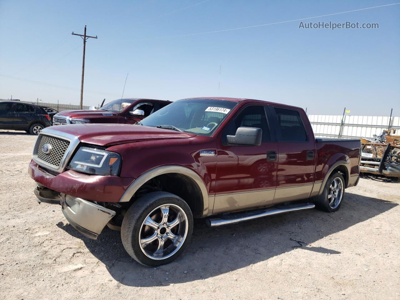 2005 Ford F150 Supercrew Maroon vin: 1FTPW12515KE67483