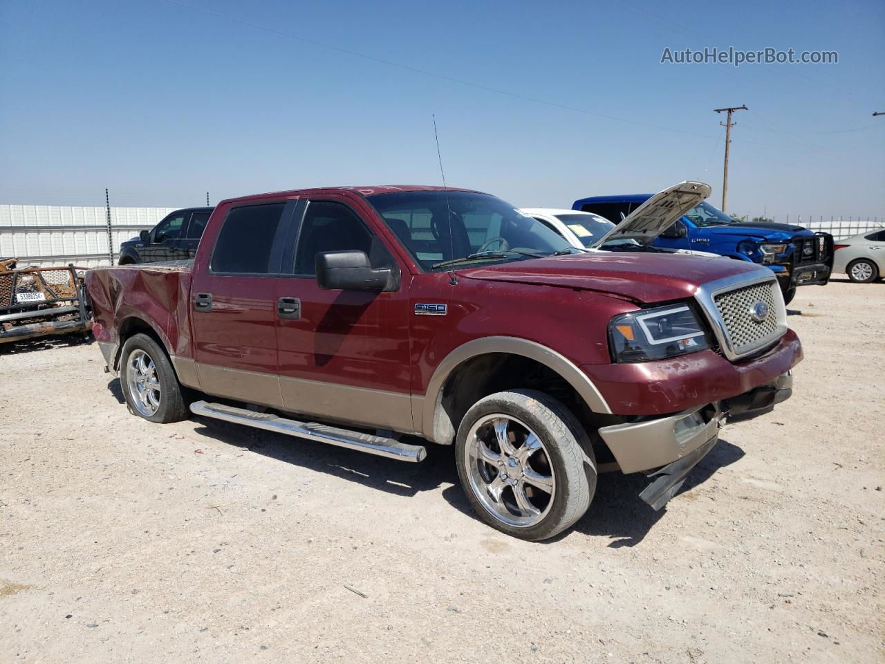 2005 Ford F150 Supercrew Maroon vin: 1FTPW12515KE67483