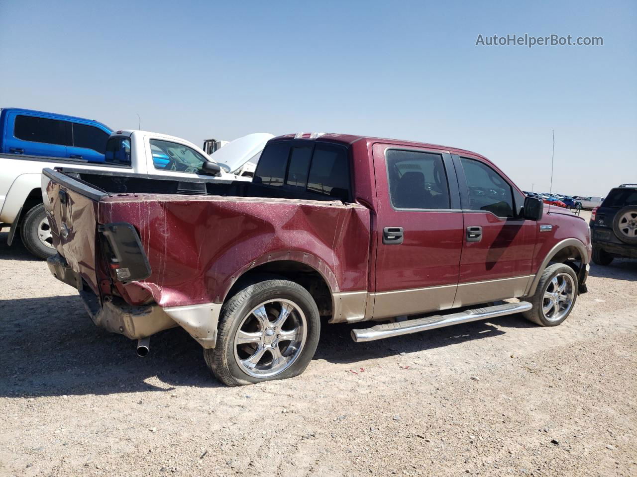 2005 Ford F150 Supercrew Maroon vin: 1FTPW12515KE67483