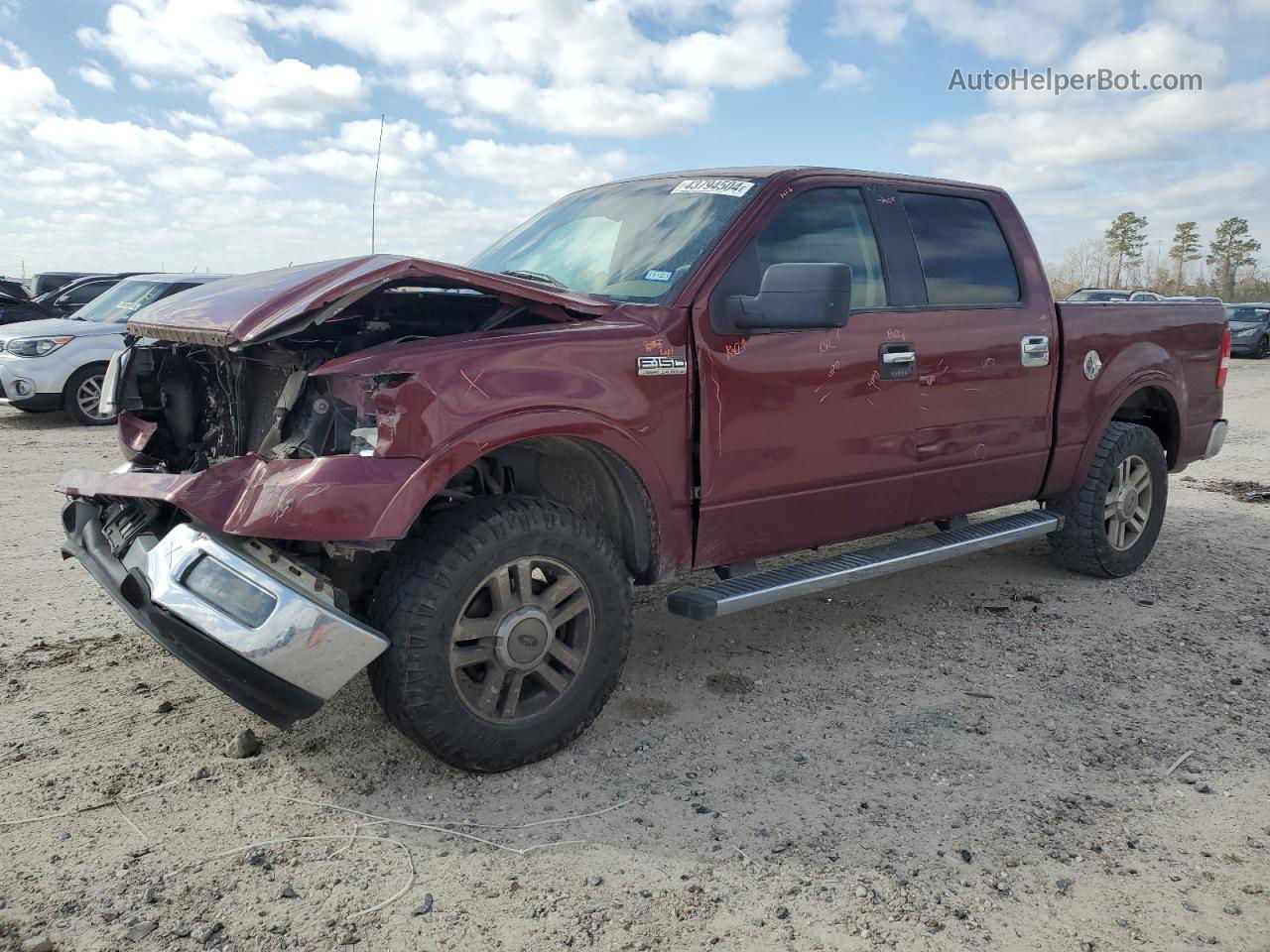 2005 Ford F150 Supercrew Темно-бордовый vin: 1FTPW12525KE13805