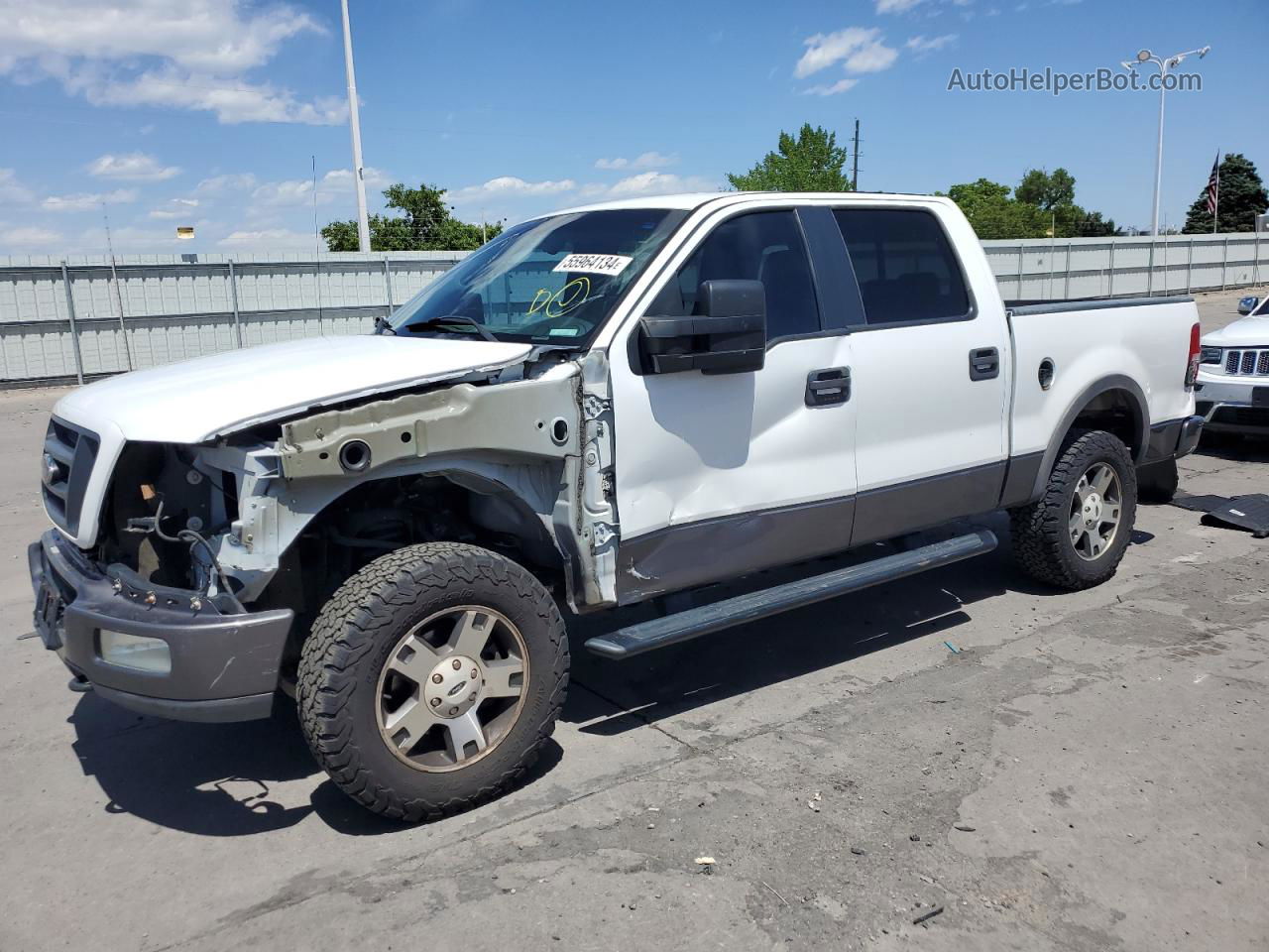 2005 Ford F150 Supercrew Белый vin: 1FTPW14505FA31911