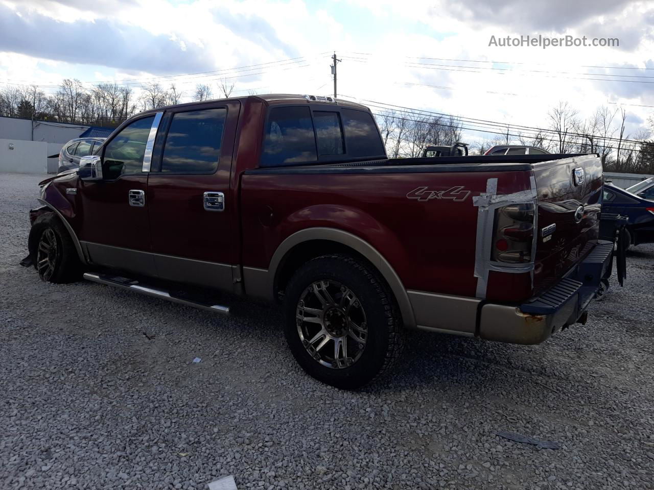 2004 Ford F150 Supercrew Burgundy vin: 1FTPW14514KC66629