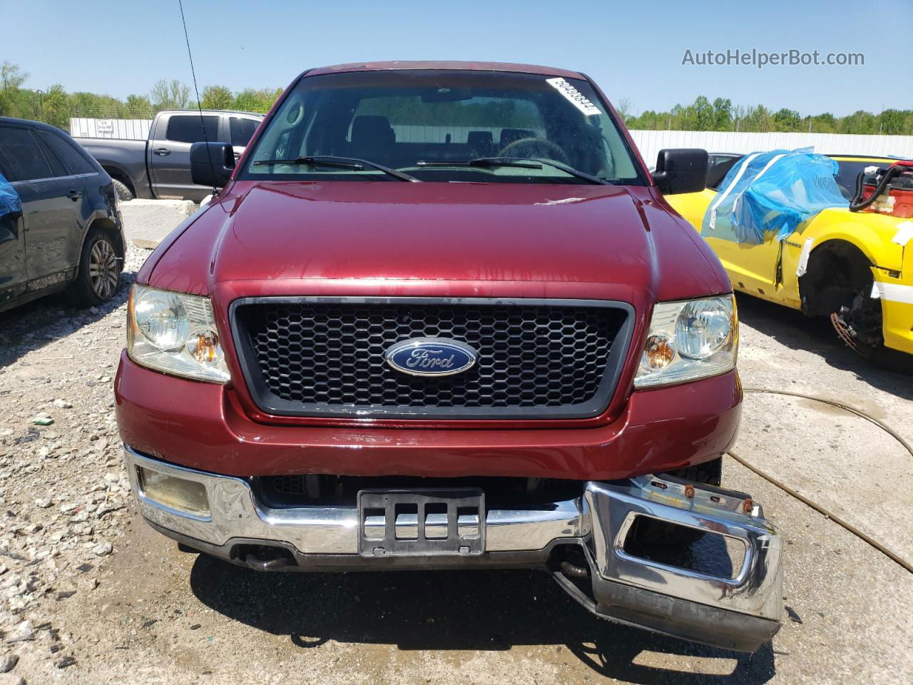 2004 Ford F150 Supercrew Burgundy vin: 1FTPW14514KC72205