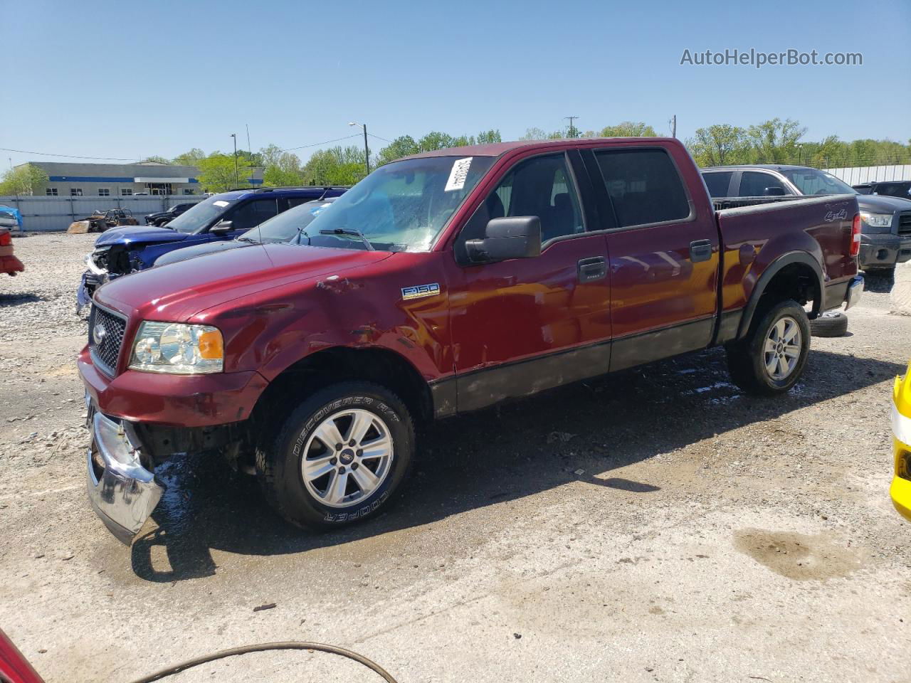 2004 Ford F150 Supercrew Burgundy vin: 1FTPW14514KC72205