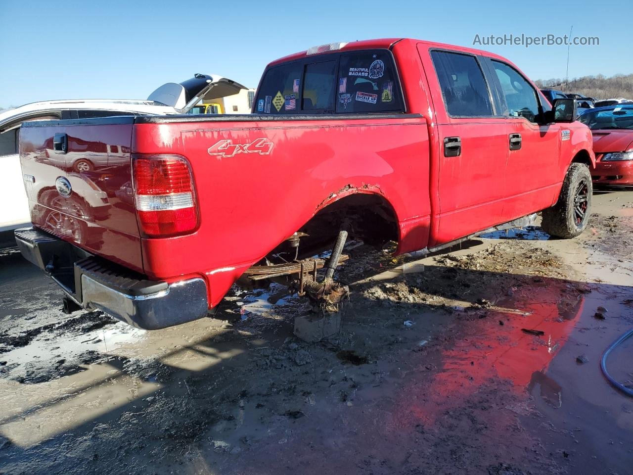 2005 Ford F150 Supercrew Red vin: 1FTPW14515FB43326