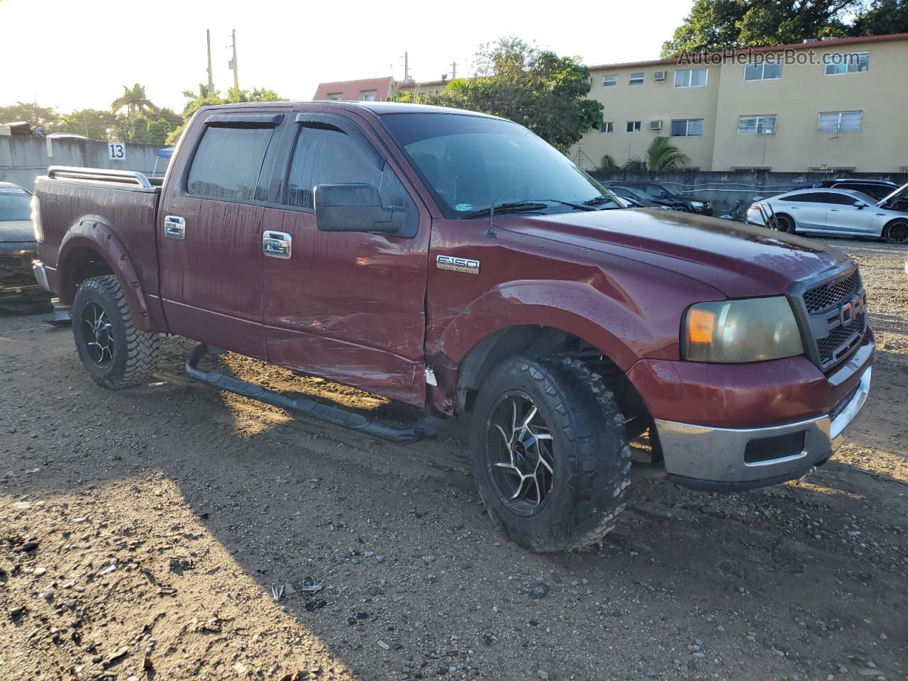 2005 Ford F150 Supercrew Burgundy vin: 1FTPW14535KD00703