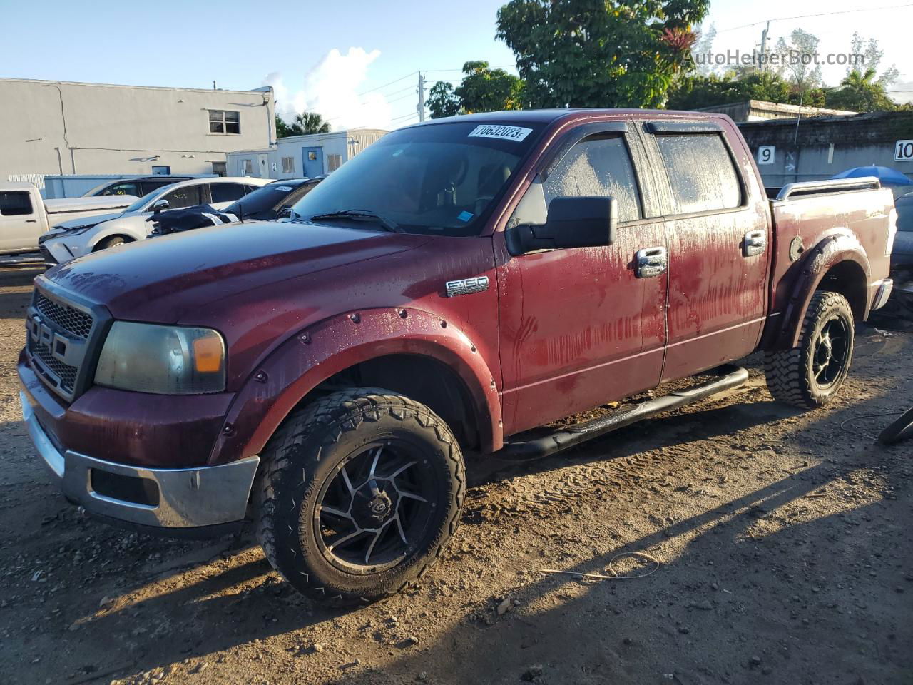 2005 Ford F150 Supercrew Burgundy vin: 1FTPW14535KD00703