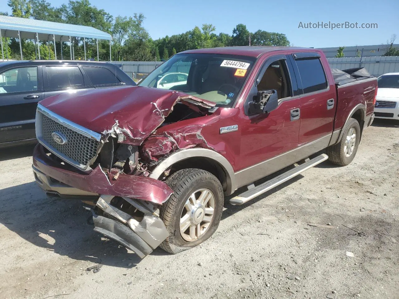 2004 Ford F150 Supercrew Burgundy vin: 1FTPW14544KC15545