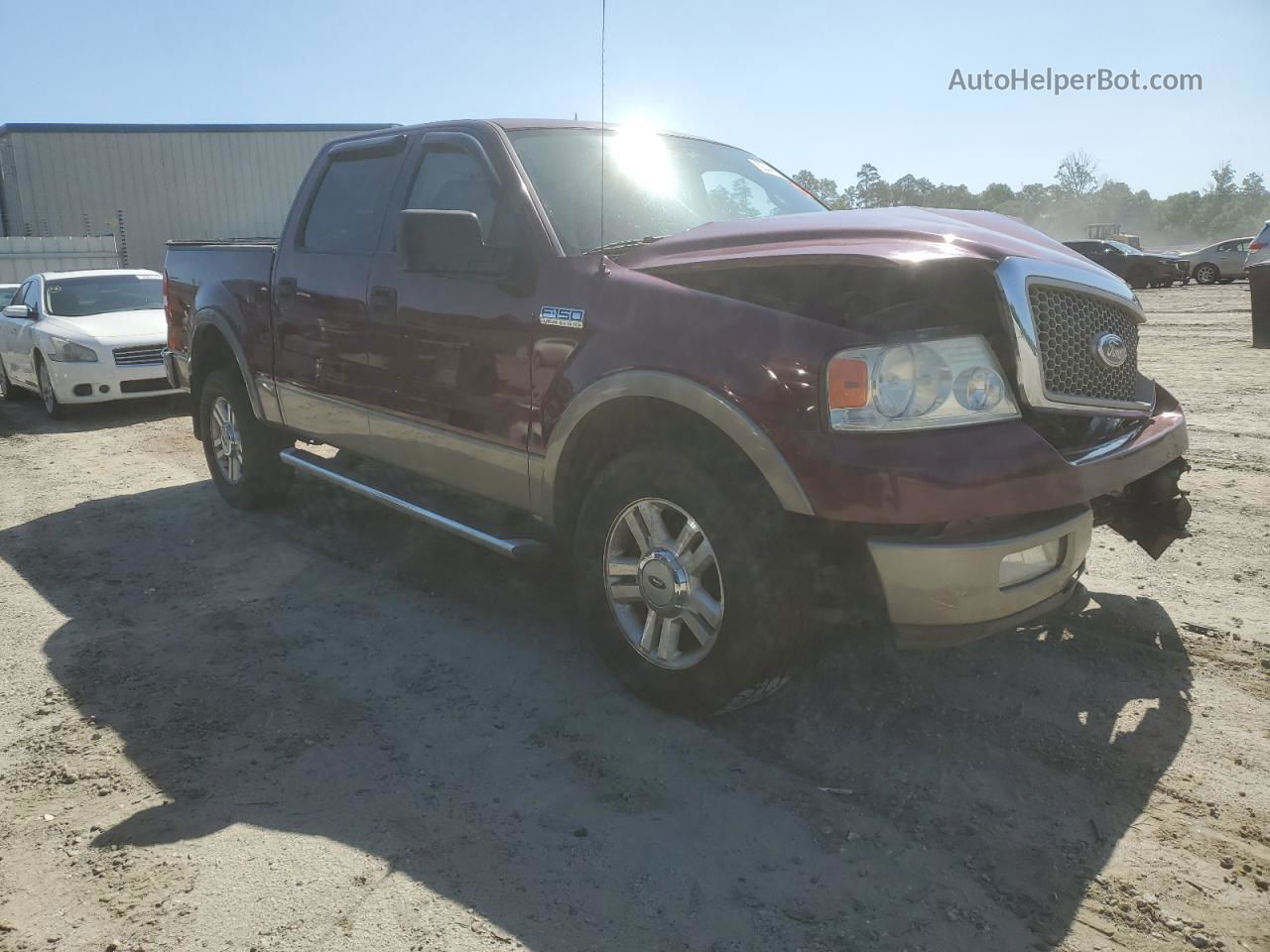 2004 Ford F150 Supercrew Burgundy vin: 1FTPW14544KC15545