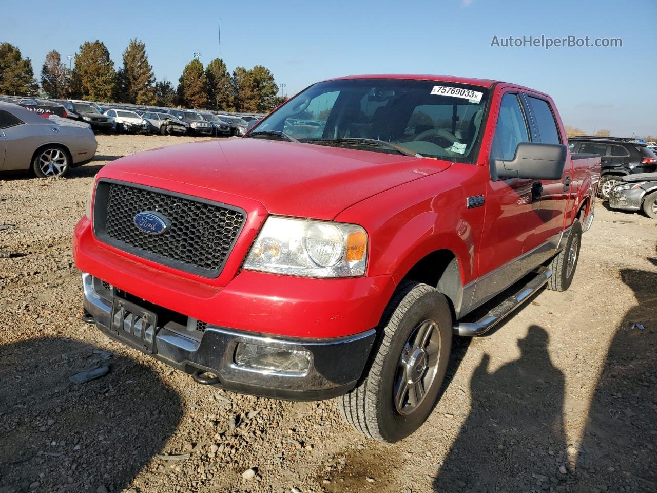 2005 Ford F150 Supercrew Red vin: 1FTPW14545FA64751