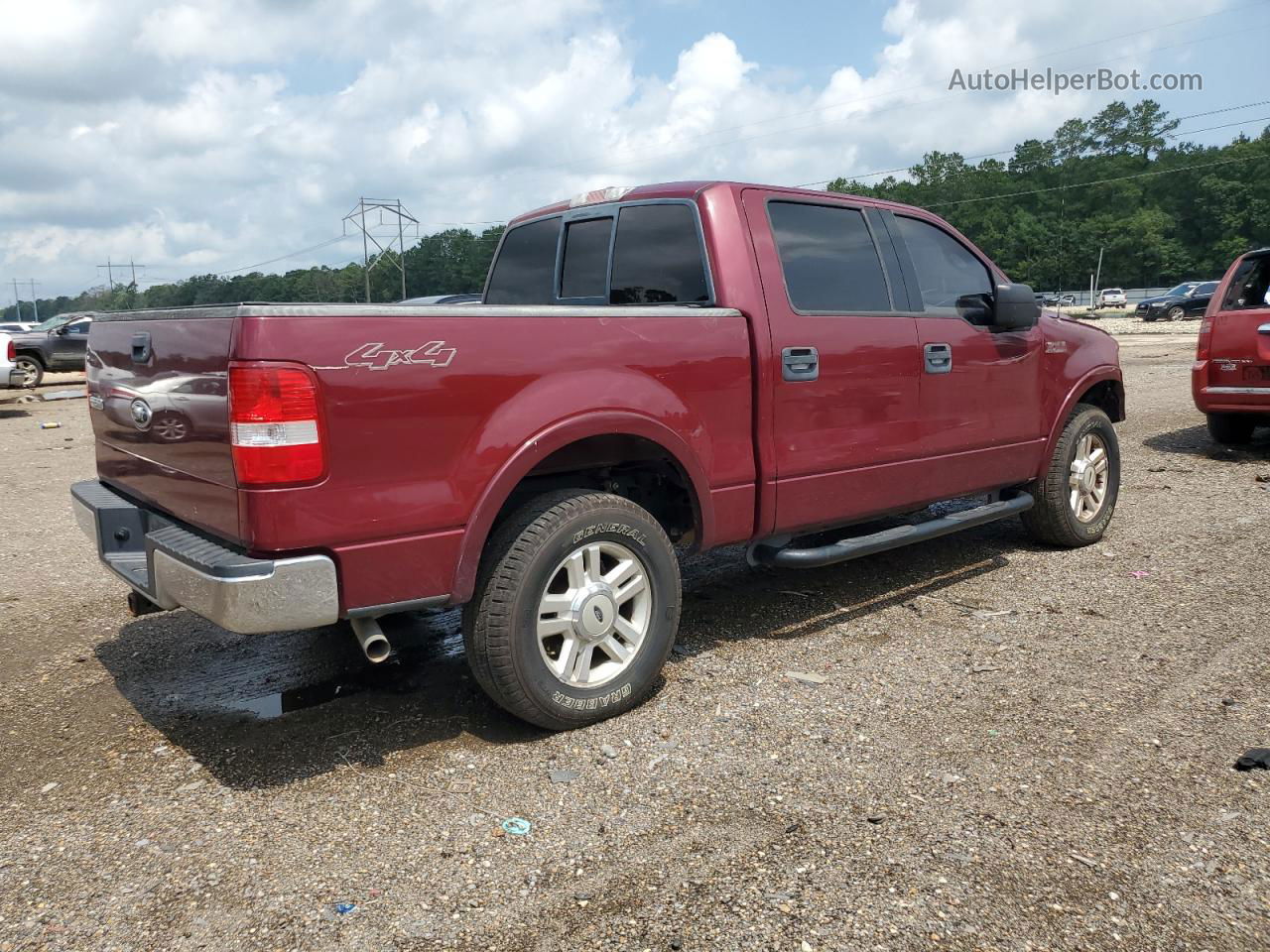 2004 Ford F150 Supercrew Burgundy vin: 1FTPW14554KD60111