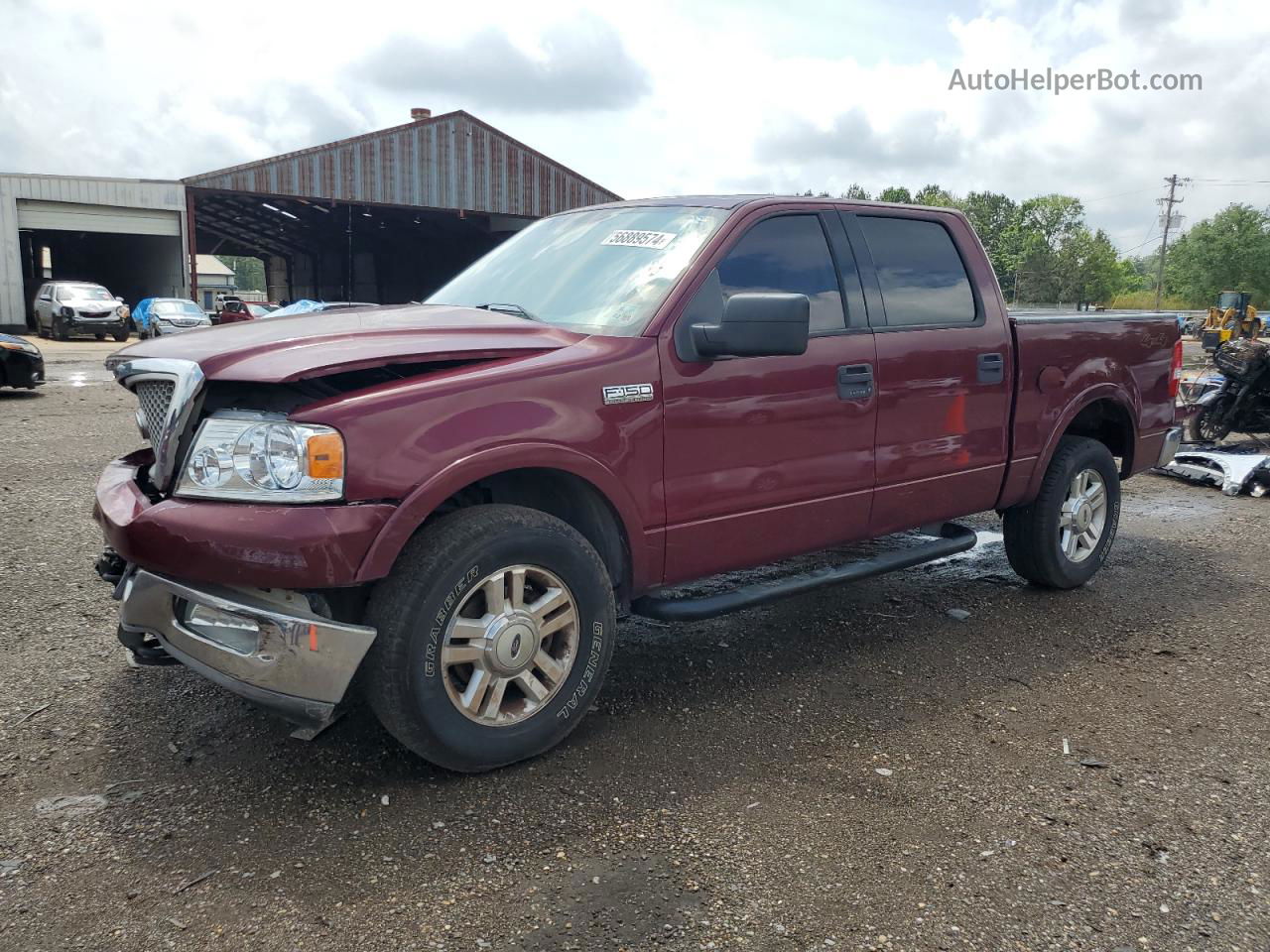 2004 Ford F150 Supercrew Burgundy vin: 1FTPW14554KD60111