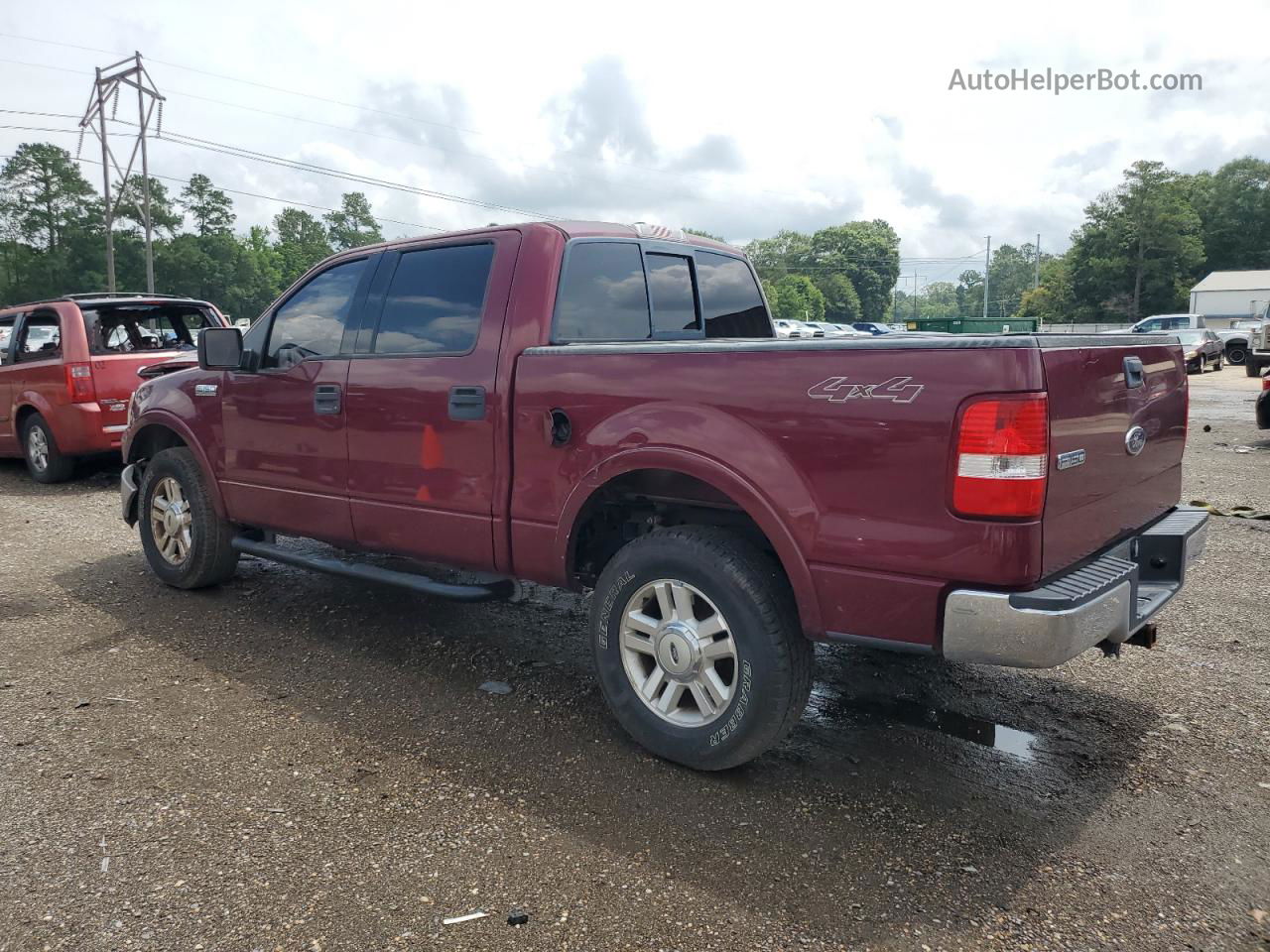 2004 Ford F150 Supercrew Burgundy vin: 1FTPW14554KD60111