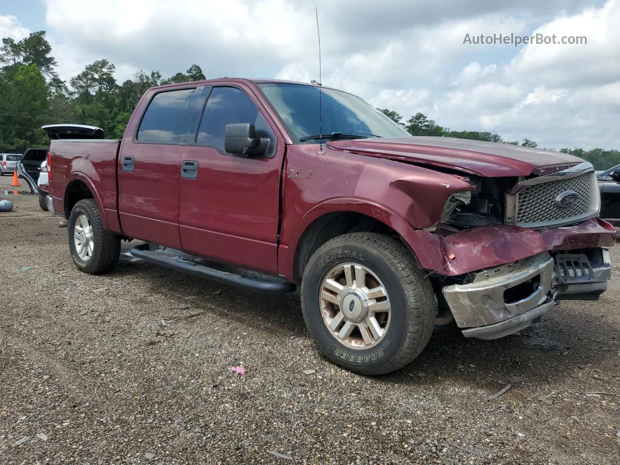 2004 Ford F150 Supercrew Burgundy vin: 1FTPW14554KD60111