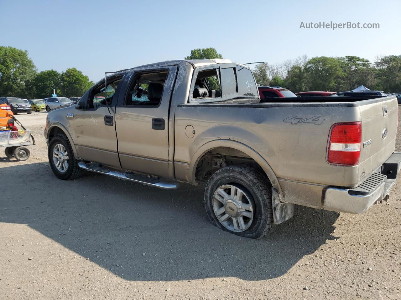 2004 Ford F150 Supercrew Желто-коричневый vin: 1FTPW14564KB56384