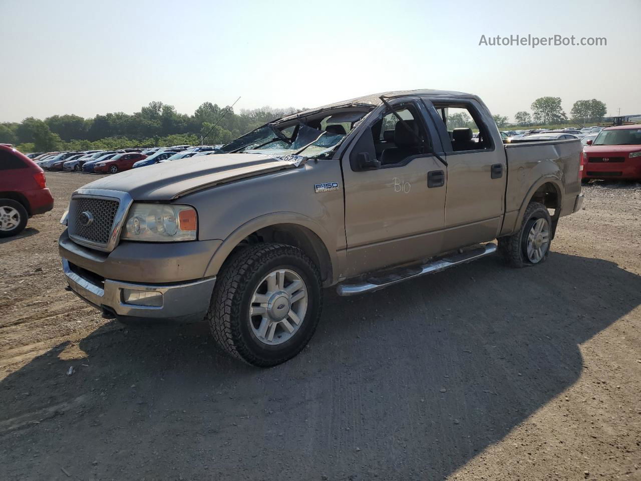 2004 Ford F150 Supercrew Tan vin: 1FTPW14564KB56384