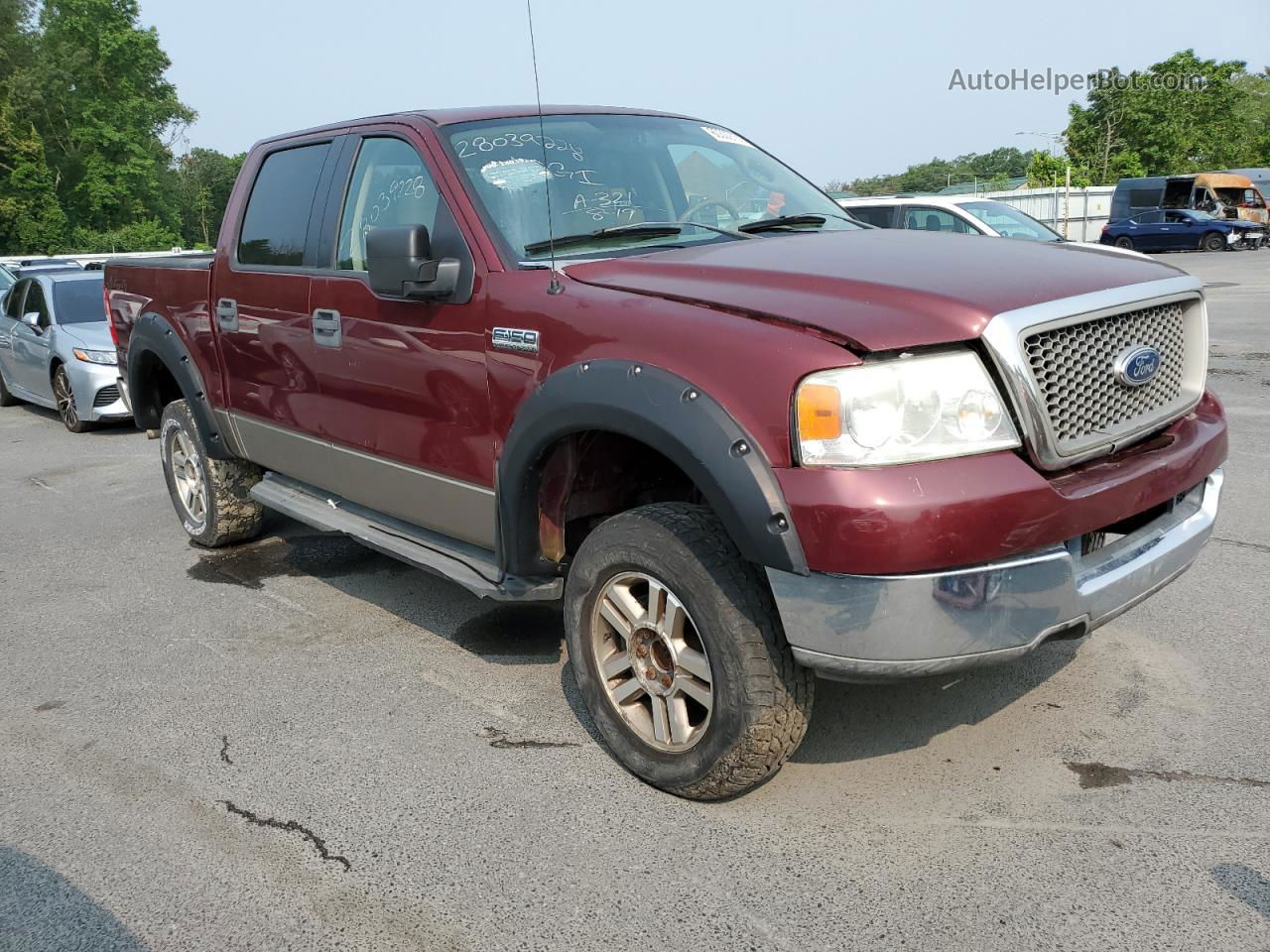 2005 Ford F150 Supercrew Burgundy vin: 1FTPW14565FB31933