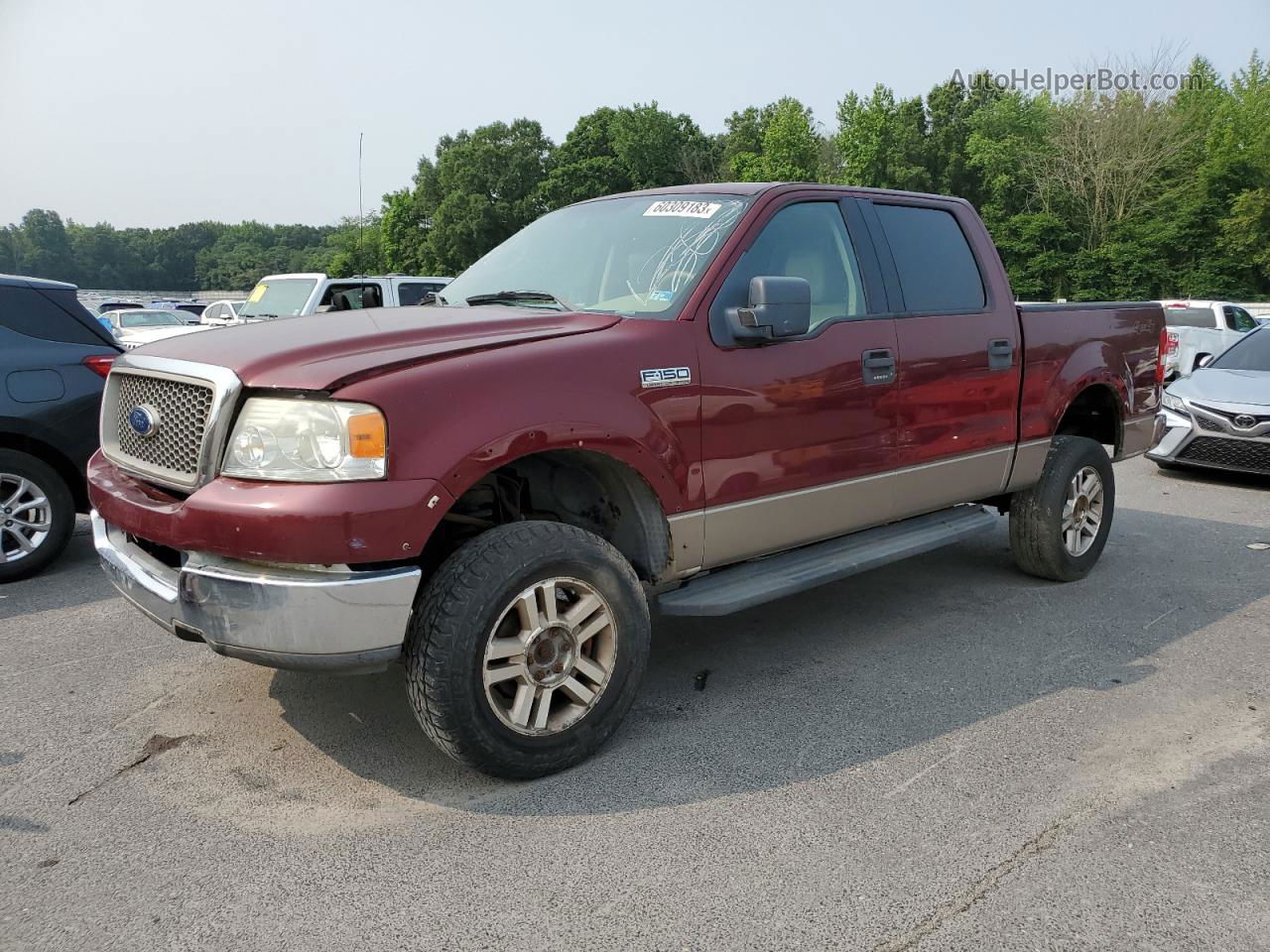 2005 Ford F150 Supercrew Burgundy vin: 1FTPW14565FB31933