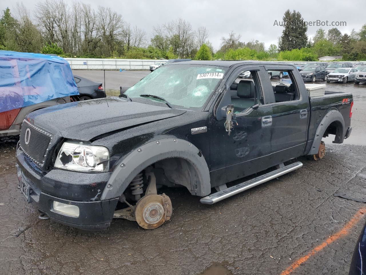 2004 Ford F150 Supercrew Black vin: 1FTPW14574KC58258