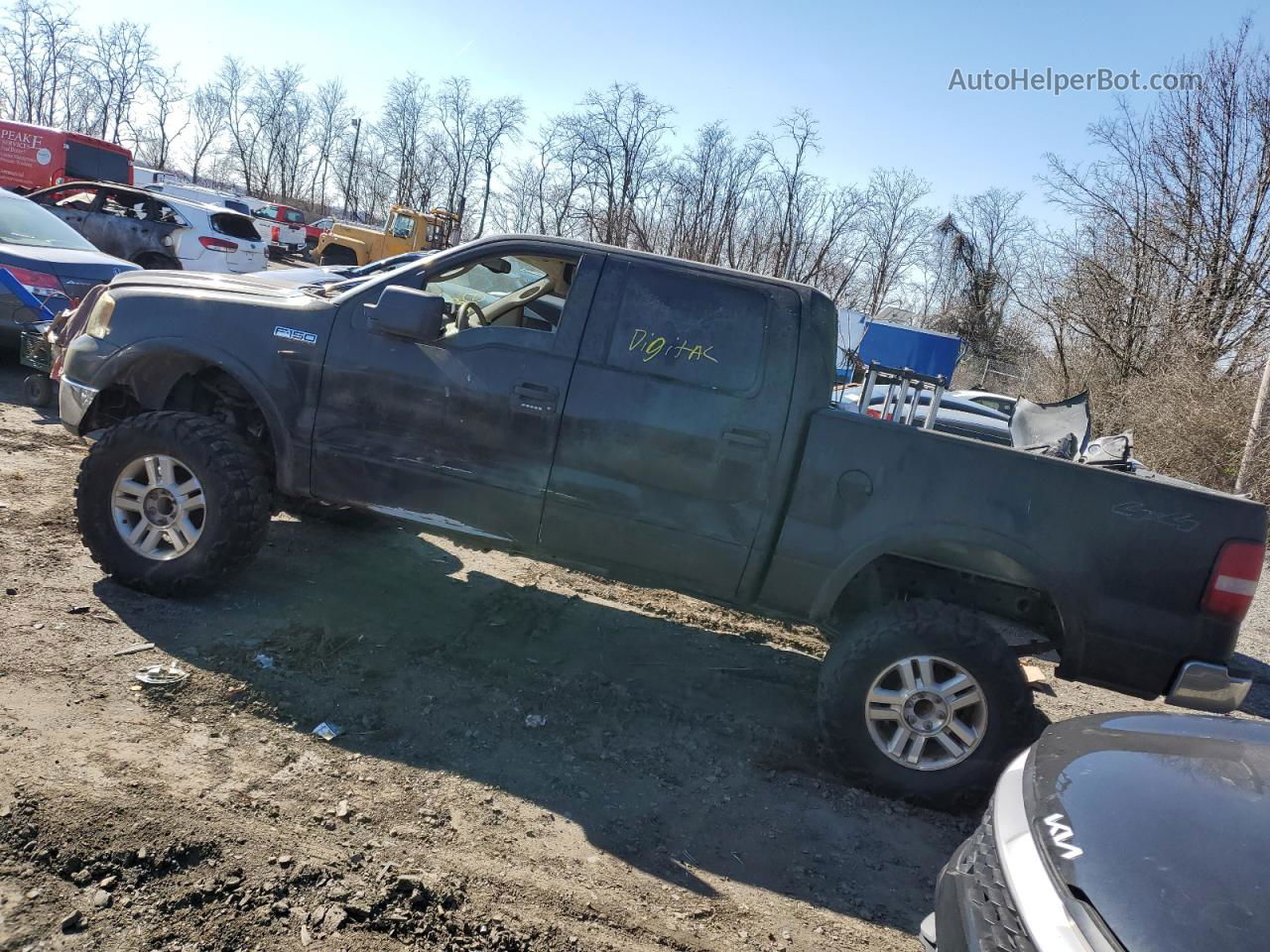 2004 Ford F150 Supercrew Black vin: 1FTPW14584KB67418