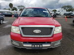 2004 Ford F150  Красный vin: 1FTPX12574KD96284