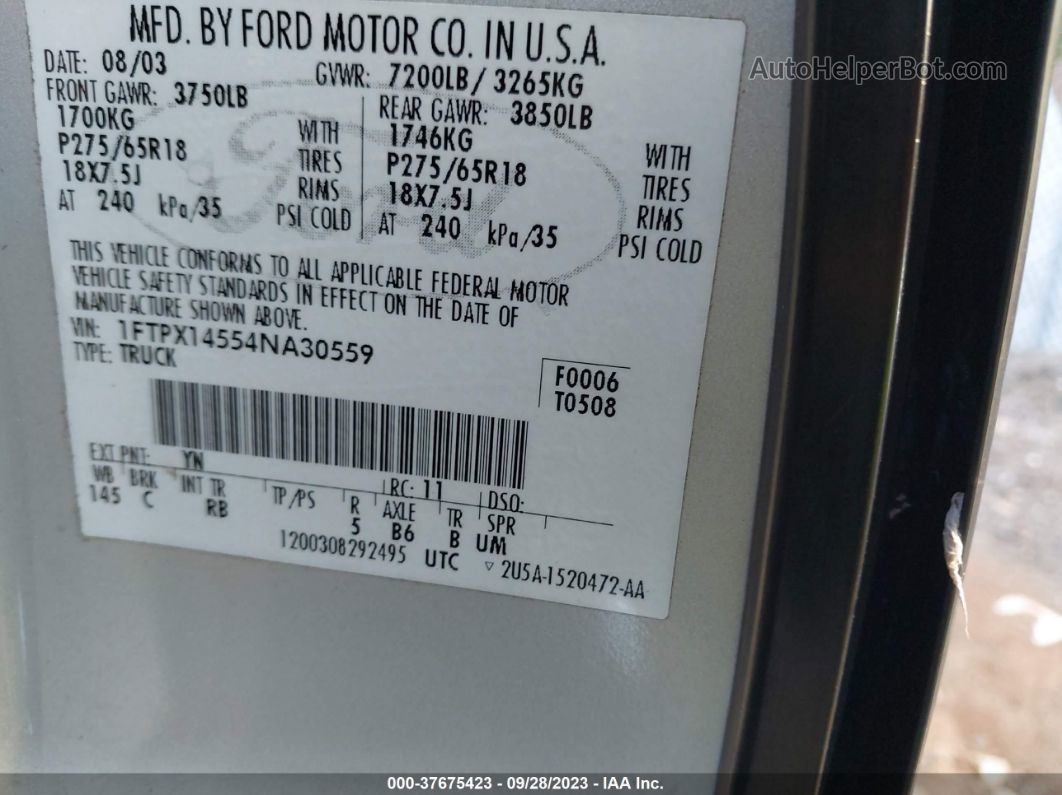 Price & History 2004 Ford F-150 Xlt/fx4/lariat/xl 5.4l V8 Fi Sohc