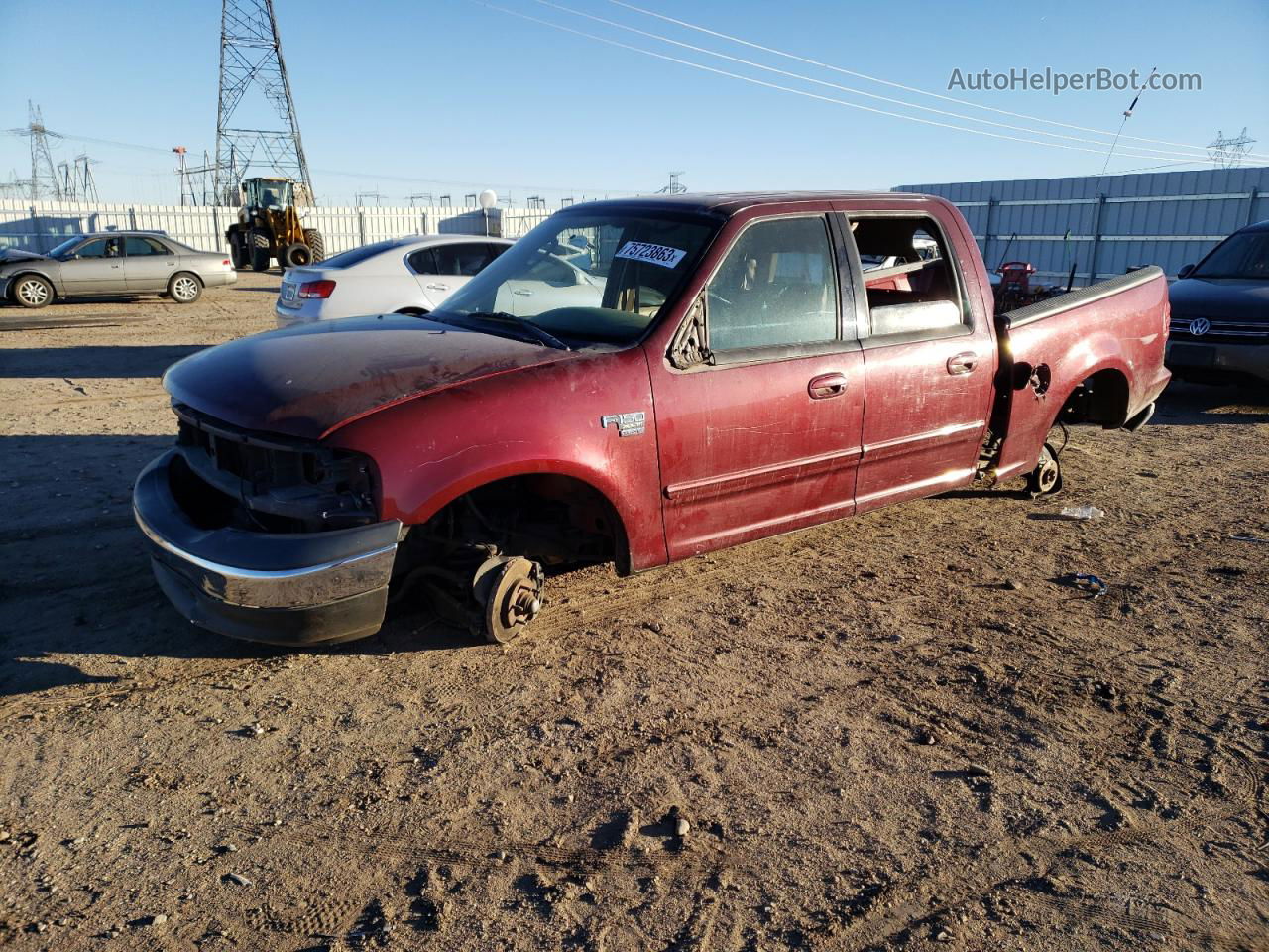 2003 Ford F150 Supercrew Burgundy vin: 1FTRW07633KB17189