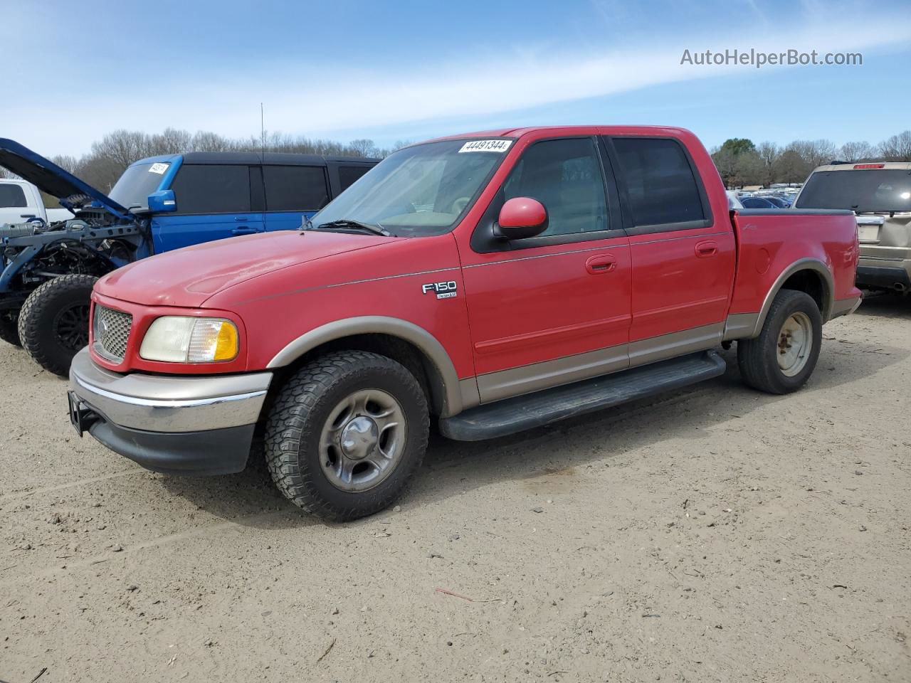 2001 Ford F150 Supercrew Красный vin: 1FTRW07L11KA77665